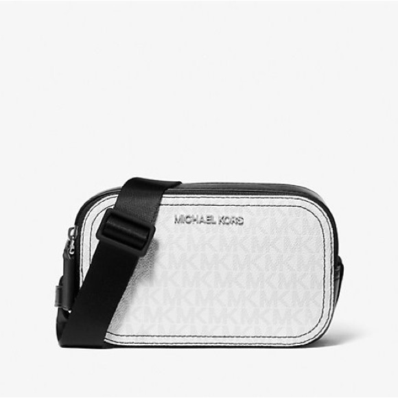 Michael Kors Cooper Signature Logo Camera Bag in Bright White - Picture 1 of 3